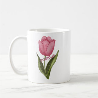 Goedemorgen Roze Tulp Bloemenmok – Elegante Lente Koffiemok