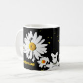 Goedemorgen! Rustige Farmhouse Daisy Art Custom Koffiemok (Voorkant links)
