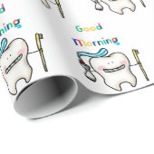 Goedemorgen ( schattige tand ) cadeaupapier (Rol Hoek)