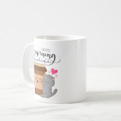 Goedemorgen Schattigee Kat & Koffie kawaii Koffiemok (Voorkant links)