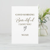 Goedemorgen Schone Ik Hou van Jou Persoonlijk Kaart (Staand voorkant)