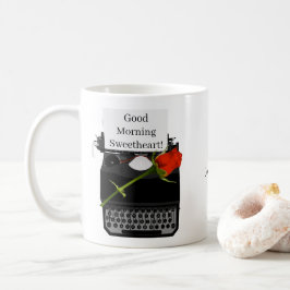 Goedemorgen,  schrijfmachine koffiemok