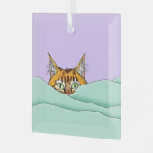 Goedemorgen Sinaasappel Cat Funny Glas Ornament (Voorkant links)