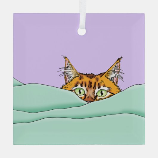 Goedemorgen Sinaasappel Cat Funny Glas Ornament (Achterkant)
