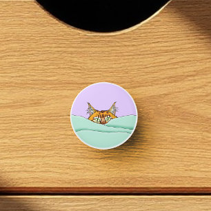 Goedemorgen Sinaasappel Cat Funny Keramische Knop