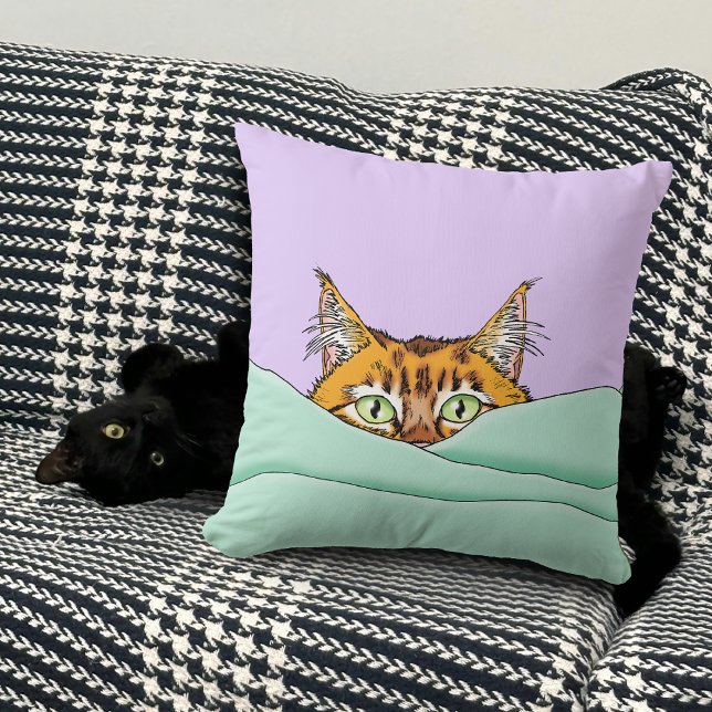Goedemorgen Sinaasappel Cat Funny Kussen (Creator heeft geüpload)