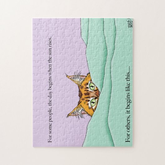 Goedemorgen Sinaasappel Cat Funny Legpuzzel (Verticaal)