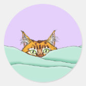 Goedemorgen Sinaasappel Cat Funny Ronde Sticker (Voorkant)