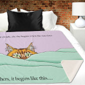 Goedemorgen Sinaasappel Cat Funny Sherpa Deken