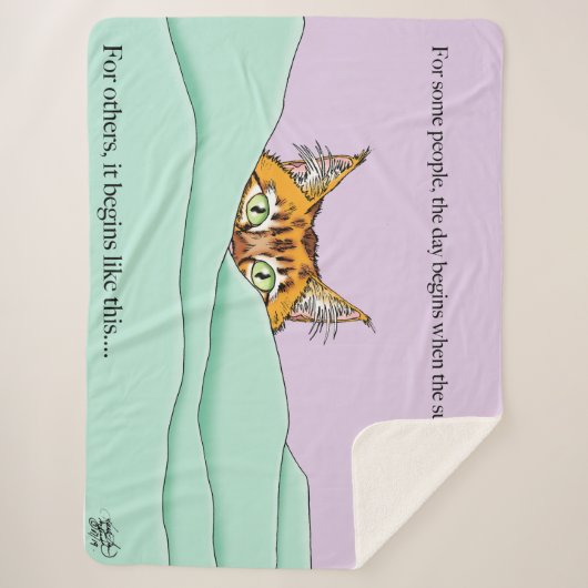 Goedemorgen Sinaasappel Cat Funny Sherpa Deken (Voorkant)