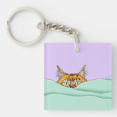 Goedemorgen Sinaasappel Cat Funny Sleutelhanger (Voorkant)