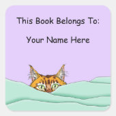 Goedemorgen Sinaasappel Cat Funny Vierkante Sticker (Voorkant)