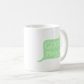 Goedemorgen speech bubbel zonneschijn koffiemok (Voorkant rechts)