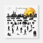 Goedemorgen, Stad grappig, elegant, positief, cool Magneet (Voorkant)