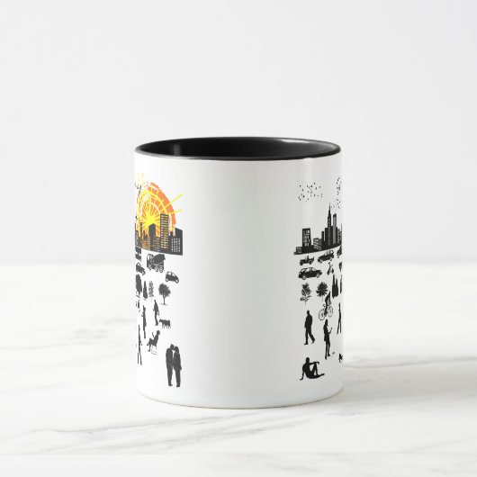 Goedemorgen, Stad grappig, elegant, uniek Mok (Midden)