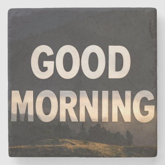Goedemorgen Stenen Onderzetter (Voorkant)