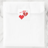 Goedemorgen sticker met harten (Tas)