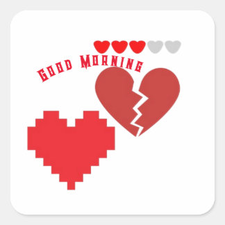 Goedemorgen sticker met harten