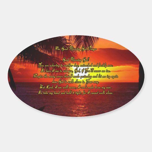 Goedemorgen Sticker voor Gods gebed (Voorkant)