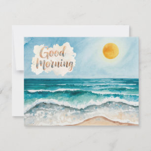 Goedemorgen Strand Leven Notitiekaartje