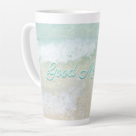 Goedemorgen strand surf oceaan spreuk latte mok