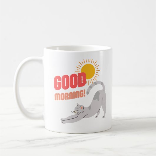 Goedemorgen Sunshine Cat Stretch Coffee Mok (Links)