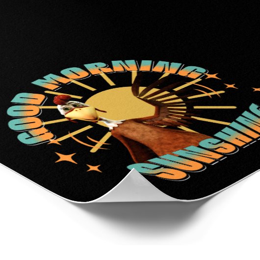 Goedemorgen Sunshine Funny Rooster Poster (Hoek)