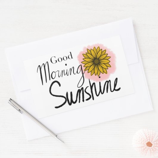 Goedemorgen Sunshine Rechthoekige Sticker (Envelop)