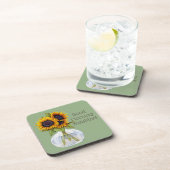 Goedemorgen Sunshine Sunflower op groen Onderzette Bier Onderzetter (Rechterzijde)