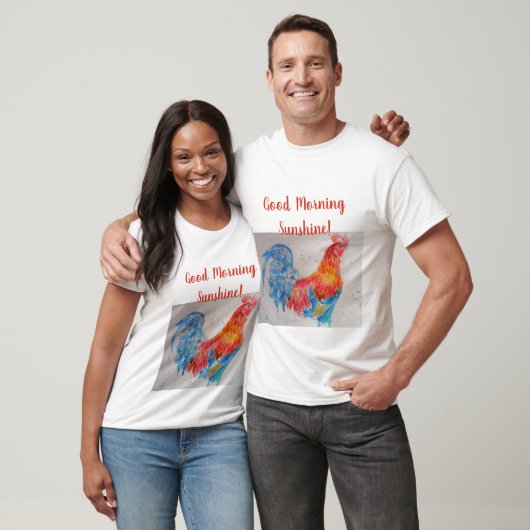 Goedemorgen Sunshine T Shirt rode haan (Unisex)