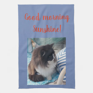 Goedemorgen Tuxedo katten Foto keukendoek Theedoek