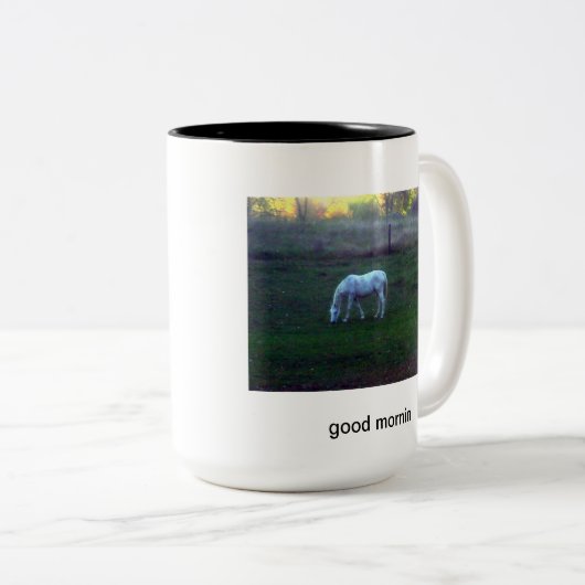 goedemorgen tweekleurige koffiemok (Voorkant rechts)