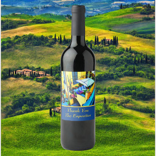 Goedemorgen Uitzicht van een Cinque Terre Balcony  Wijn Etiket