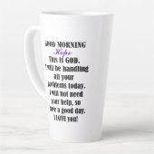 Goedemorgen van GOD naar hoop Latte Mok (Linkerhoek)