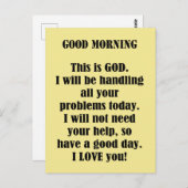 Goedemorgen van GOD (personaliseren) Briefkaart (Voorkant / Achterkant)