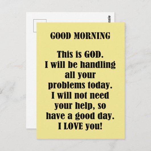 Goedemorgen van GOD (personaliseren) Briefkaart (Voorkant / Achterkant)