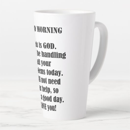 Goedemorgen van GOD (personaliseren) Latte Mok (Rechterhoek)