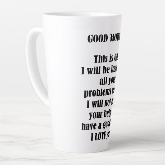 Goedemorgen van GOD (personaliseren) Latte Mok (Linkerhoek)