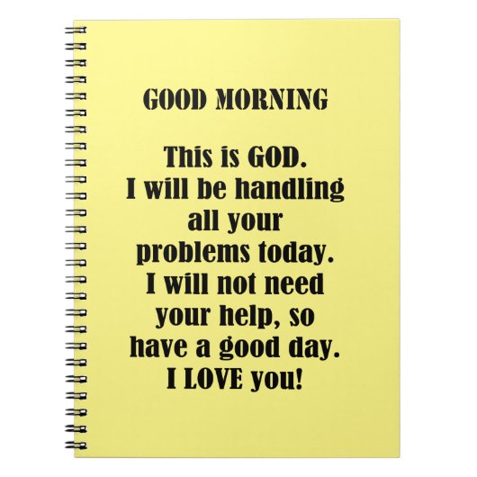 Goedemorgen van God (personaliseren) Notitieboek (Voorkant)