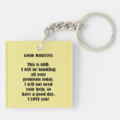 Goedemorgen van GOD (personaliseren) Sleutelhanger (Achterkant)