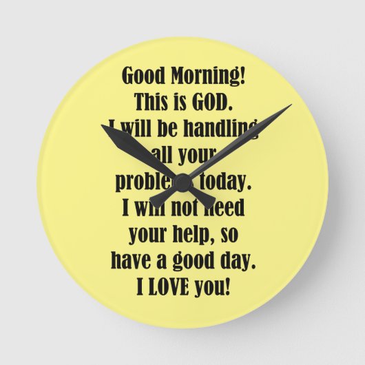 Goedemorgen van GOD Ronde Klok (Voorkant)