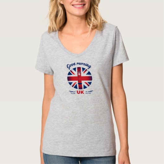 Goedemorgen Verenigd Koninkrijk - Union Jack & Lon T-shirt (Voorkant)