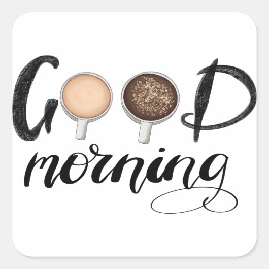 Goedemorgen Vierkante Sticker (Voorkant)