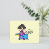 Goedemorgen voor koffie-Humor Briefkaart (Staand voorkant)