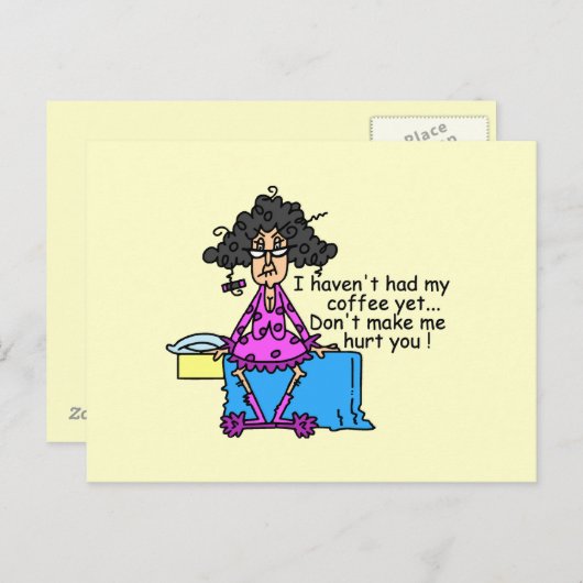 Goedemorgen voor koffie-Humor Briefkaart (Voorkant / Achterkant)