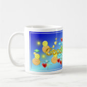 Goedemorgen, vrolijk en gelukkig dag koffiemok (Links)