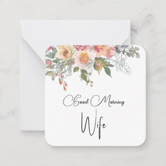 Goedemorgen Vrouw Peach Floral Notitiekaartje (Voorkant)