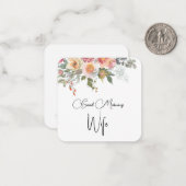 Goedemorgen Vrouw Peach Floral Notitiekaartje (Voorkant / Achterkant in situ)