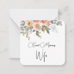 Goedemorgen Vrouw Peach Floral Notitiekaartje