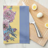 Goedemorgen Waterverf Budgie Roos Kitchen Towel Theedoek (Quarter Fold)
